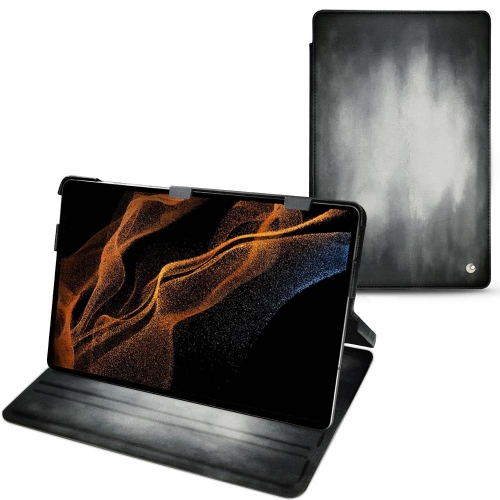 Galaxy Tab S8+ leather case and cover with horizontal flapGris Patine