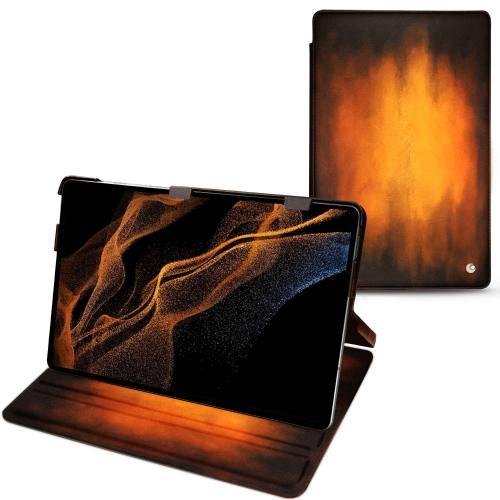 Custodia e cover in pelle Galaxy Tab S8+ con patta orizzontaleFauve Patine