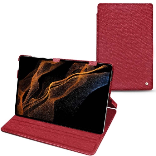 Funda y cubierta de cuero para Galaxy Tab S8+ con solapa horizontalRouge passion ( Pantone #a6192e ) 