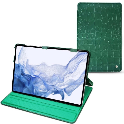 Galaxy Tab S8 Ultra用の頑丈なケースCrocodile pino ( Pantone #173F35 ) 