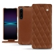 Sony Xperia 1 IV leather case - Marron - Couture ( Nappa - Pantone #8B4720 ) 