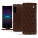 Housse cuir Sony Xperia 1 IV - Châtaigne - Couture ( Pantone 476C ) 
