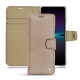 Housse cuir Sony Xperia 1 IV - Taupe vintage ( Pantone #bda790 ) 