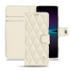 Sony Xperia 1 IV leather case - Blanc - Couture ( Bologna - White ) 