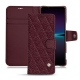 Housse cuir Sony Xperia 1 IV - Lie de vin - Couture ( Pantone 5115C ) 