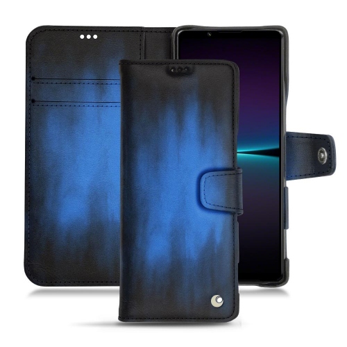 Custodia in pelle personalizzabile per Sony Xperia 1 IVBleu Patine