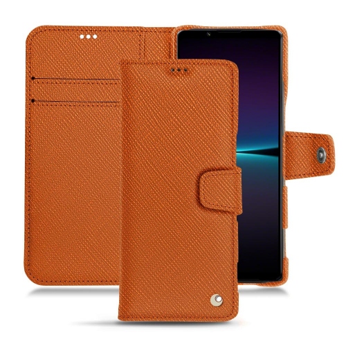 Funda de cuero personalizable para Sony Xperia 1 IVOrange vibrant ( Pantone #e36b39 ) 