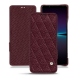 Housse cuir Sony Xperia 1 IV - Lie de vin - Couture ( Pantone 5115C ) 