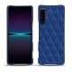 Lederschutzhülle Sony Xperia 1 IV - Bleu océan - Couture ( Nappa - Pantone #003da5 ) 