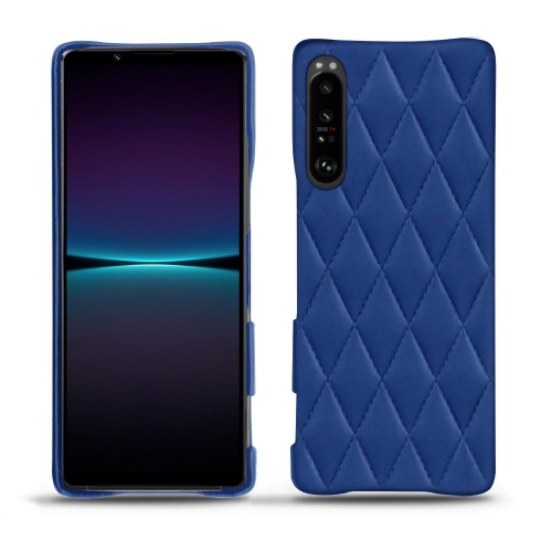 Funda de cuero premium para Sony Xperia 1 IVBleu océan - Couture ( Nappa - Pantone #15458a) 