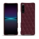 Custodia in pelle Sony Xperia 1 IV - Lie de vin - Couture ( Pantone 5115C ) 
