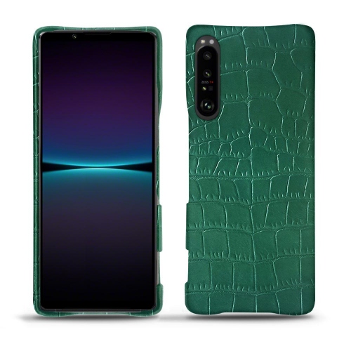 Coque en cuir haut de gamme pour Sony Xperia 1 IVCrocodile pino ( Pantone #173F35 ) 