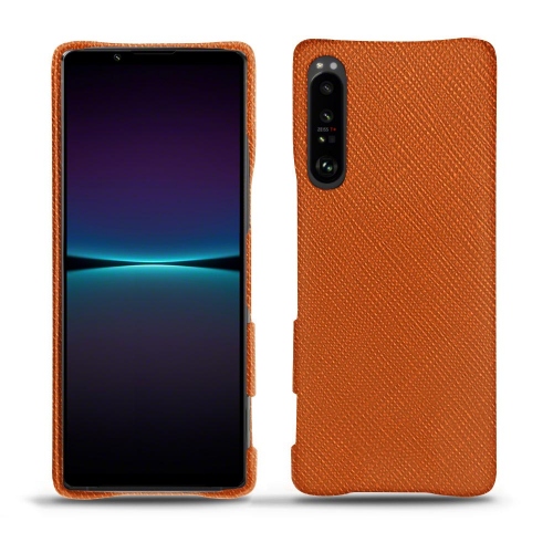 Estojo de couro premium para Sony Xperia 1 IVOrange vibrant ( Pantone #e36b39 ) 