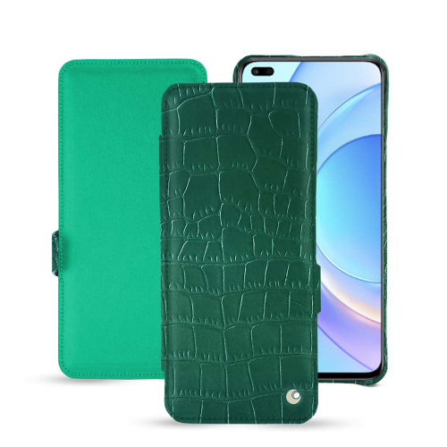 Funda de cuero premium para el Honor Magic4 ProCrocodile pino ( Pantone #173F35 ) 