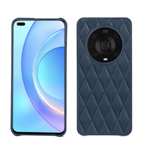 High quality leather back cover for Honor Magic4 ProJean vintage - Couture ( Pantone #2f414f  ) 