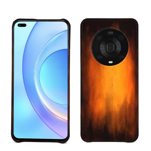 Coque arrière en cuir de haute qualité pour Honor Magic4 ProFauve Patine