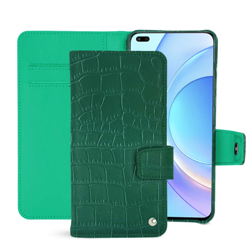 Honor Magic4 Pro: una funda de cuero de alta calidadCrocodile pino ( Pantone #173F35 ) 