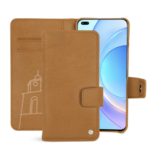 Honor Magic4 Pro : une housse en cuir de haute qualitéCastan esparciate ( Pantone #824F2A )