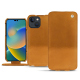Apple iPhone 14 leather case - Or Maïa ( Pantone 871C ) 