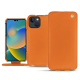 Apple iPhone 14 leather case - Orange ( Nappa - Pantone #ff9351 ) 