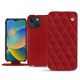 Apple iPhone 14 leather case - Rouge - Couture ( Nappa - Pantone #d50032 ) 