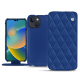 Housse cuir Apple iPhone 14 - Bleu océan - Couture ( Nappa - Pantone #003da5 ) 