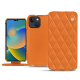 Capa em pele Apple iPhone 14 - Orange - Couture ( Nappa - Pantone #ff9351 ) 