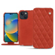 Lederschutzhülle Apple iPhone 14 - Arange clouquié - Couture