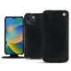 Housse cuir Apple iPhone 14 - Dark vintage ( Pantone #050505 ) 