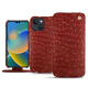 Apple iPhone 14 leather case - Autruche ciliegia