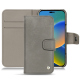 Apple iPhone 14 leather case - Acier vintage ( Pantone #d85827b ) 