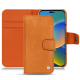 Capa em pele Apple iPhone 14 - Mandarine vintage ( Pantone #d47231 ) 