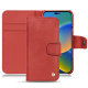 Capa em pele Apple iPhone 14 - Cerise vintage ( Pantone #a6302e ) 