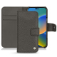 Apple iPhone 14 leather case - Anthracite ( Pantone - #41403c )