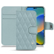 Capa em pele Apple iPhone 14 - Bleu ciel - Couture ( Nappa - Pantone #abcae9 ) 