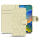 Capa em pele Apple iPhone 14 - Ivoire - Couture ( Pantone - #d6d6c6 )