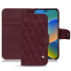 Custodia in pelle Apple iPhone 14 - Lie de vin - Couture ( Pantone #412234 ) 