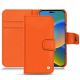 Apple iPhone 14 leather case - Orange fluo ( Pantone 805C )