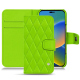 Custodia in pelle Apple iPhone 14 - Vert fluo - Couture ( Pantone 808C )