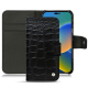 Capa em pele Apple iPhone 14 - Crocodile nero