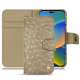 Apple iPhone 14 leather case - Autruche desert