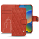 Housse cuir Apple iPhone 14 - Arange clouquié - Couture