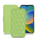 Housse cuir Apple iPhone 14 - Vert olive - Couture ( Nappa - Pantone #a7c58e ) 