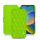 Apple iPhone 14 leather case - Vert fluo - Couture ( Pantone 808C )