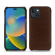 Apple iPhone 14 leather cover - Châtaigne ( Pantone - #1b1107 )