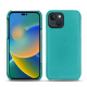 硬质真皮保护套 Apple iPhone 14 - Bleu fluo
