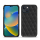 Coque cuir Apple iPhone 14 - Noir - Couture ( Nappa - Black ) 