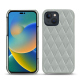 Lederschutzhülle Apple iPhone 14 - Gris - Couture ( Nappa - Pantone #c1c6c8 ) 