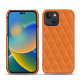 Custodia in pelle Apple iPhone 14 - Orange - Couture ( Nappa - Pantone #ff9351 ) 
