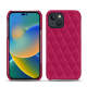 Lederschutzhülle Apple iPhone 14 - Rose fluo - Couture ( Pantone 806C )